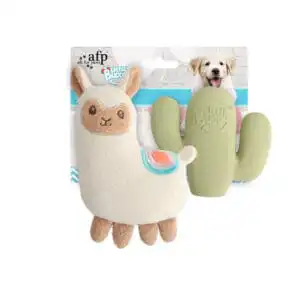 AFP Little Buddy 2-Pack Toy Fiesta – Een zachte lama knuffel en een interactieve cactus met pieper voor doodle puppy's.