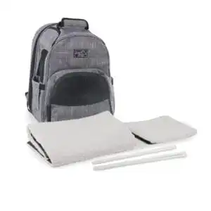 AFP Travel Dog Expandable Backpack Carrier – Een grijze hondenrugzak die uitvouwbaar is tot een comfortabele ligplek.