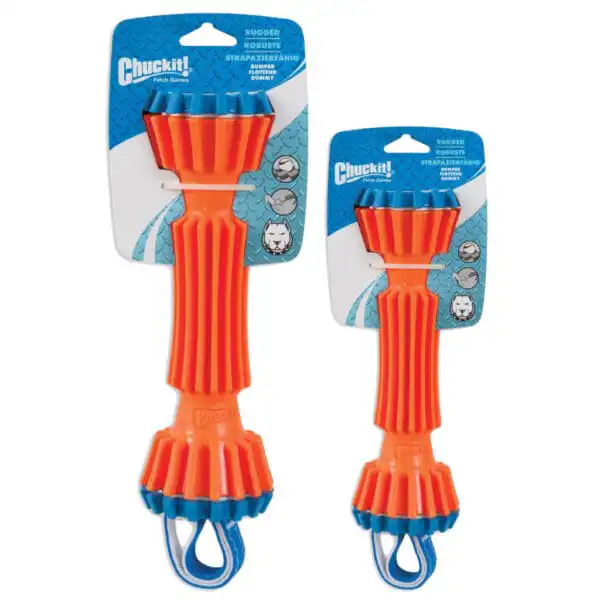 Chuckit Rugged Bumper apporteerspeelgoed water hond TPR rubber drijft nylon flappen prooi-instinct maat S L