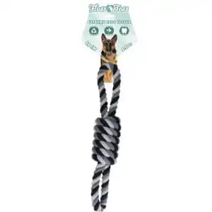 Floss Toss Dental Rope Extreme 8 Tugger 61 cm katoenen flostouw voor honden met 8-vorm voor optimale grip bij trekspelletjes dichtgeweven vezels reinigen tanden en tandvlees vrij van schadelijke kleurstoffen geschikt voor puppy's en zware kauwers