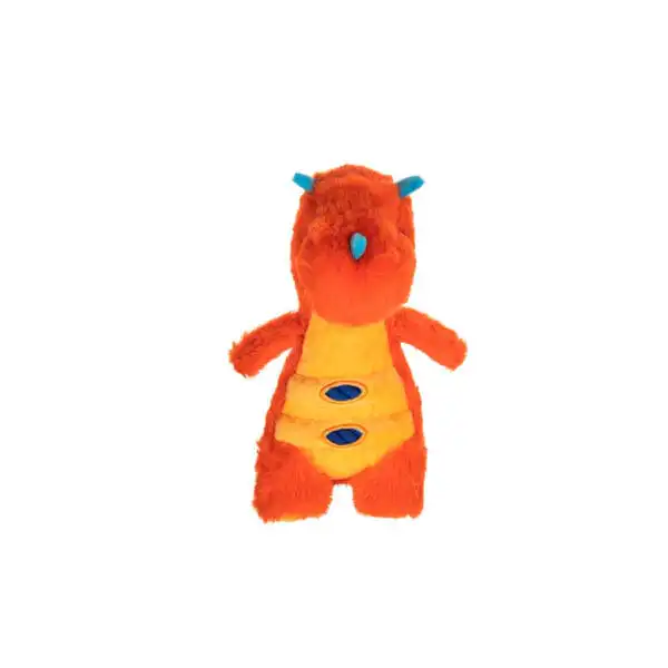 Growl Stomperz Tina de Oranje Triceratops – Een sterke dino hondenknuffel met pieper en touw.