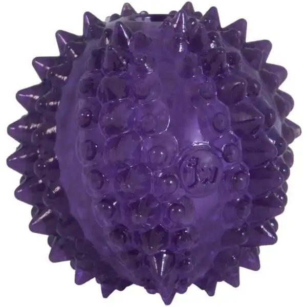 JW Puppy Bristl-ee Cactus Ball bijt- en snackbal van duurzaam rubber met masserende texturen en vulbaar gat geschikt voor puppy's en kleine hondenrassen diameter circa 6,5 cm