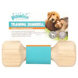 Pawise Wooden Training Dumbbell – Houten drijvend apporteerblok voor hondentraining
