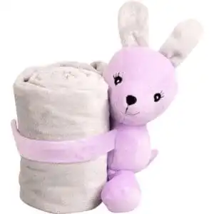 Pawise Puppy Life Blanket With Toy - Zacht puppydekentje met losse pluche knuffel en pieper