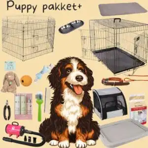 Puppy Pakket+ uitgebreide verzorging en veiligheid met waterblazer activet borstel yuup shampoo autostoel athos halsband lijn cozy dog bunny bench puppyren en meer samengesteld door ervaren fokkers voor doodles
