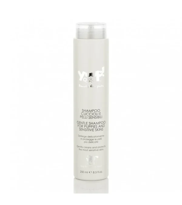 Yuup Milde Shampoo Puppies Gevoelige Huid 250ml milde shampoo puppy melkproteïnen rijstproteïnen vitamines groene thee angelica honing parabenenvrij