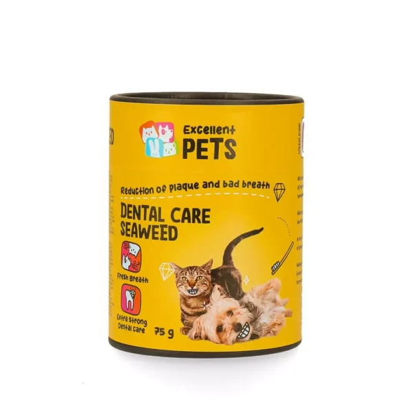 Excellent Pets Dental Care Seaweed tandplak hond zeewier pepermunt inuline granaatappel gezond gebit frisse adem honden katten 75 gram 150 gram gemaakt in Nederland