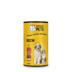 Excellent Pets Biozin biotine hond supplement zink methionine vacht huid nagels poeder 250 gram 750 gram honden katten gemaakt in Nederland doodle