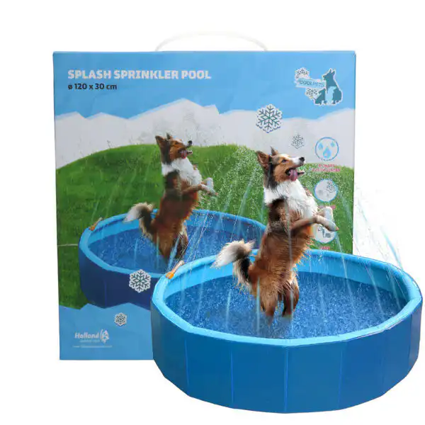 Coolpets Splash Sprinkler Pool hondenzwembad met interactieve sproeiers voor Doodles bij Ashley's Boutique